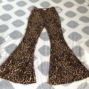 Forever21 Cheetah Flare Jeans